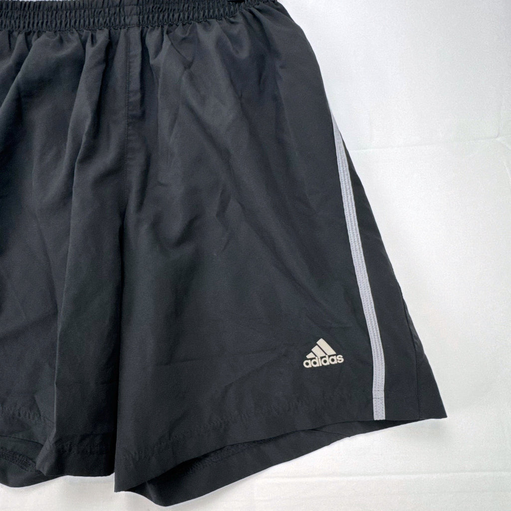 adidas men's Climalite black running shorts with gray accents, size small