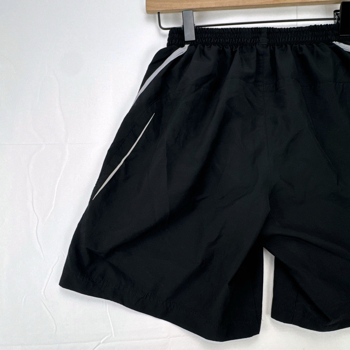 adidas men's Climalite black running shorts with gray accents, size small