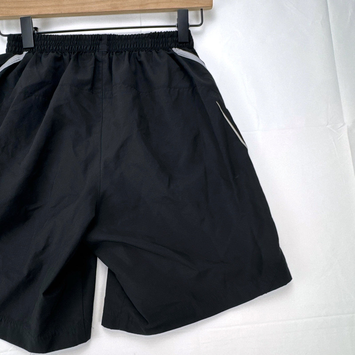 adidas men's Climalite black running shorts with gray accents, size small
