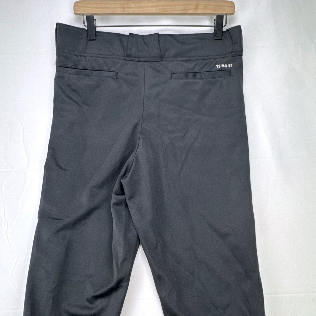 Black Adidas Climalite men's baseball pants with elastic cuffs in size medium