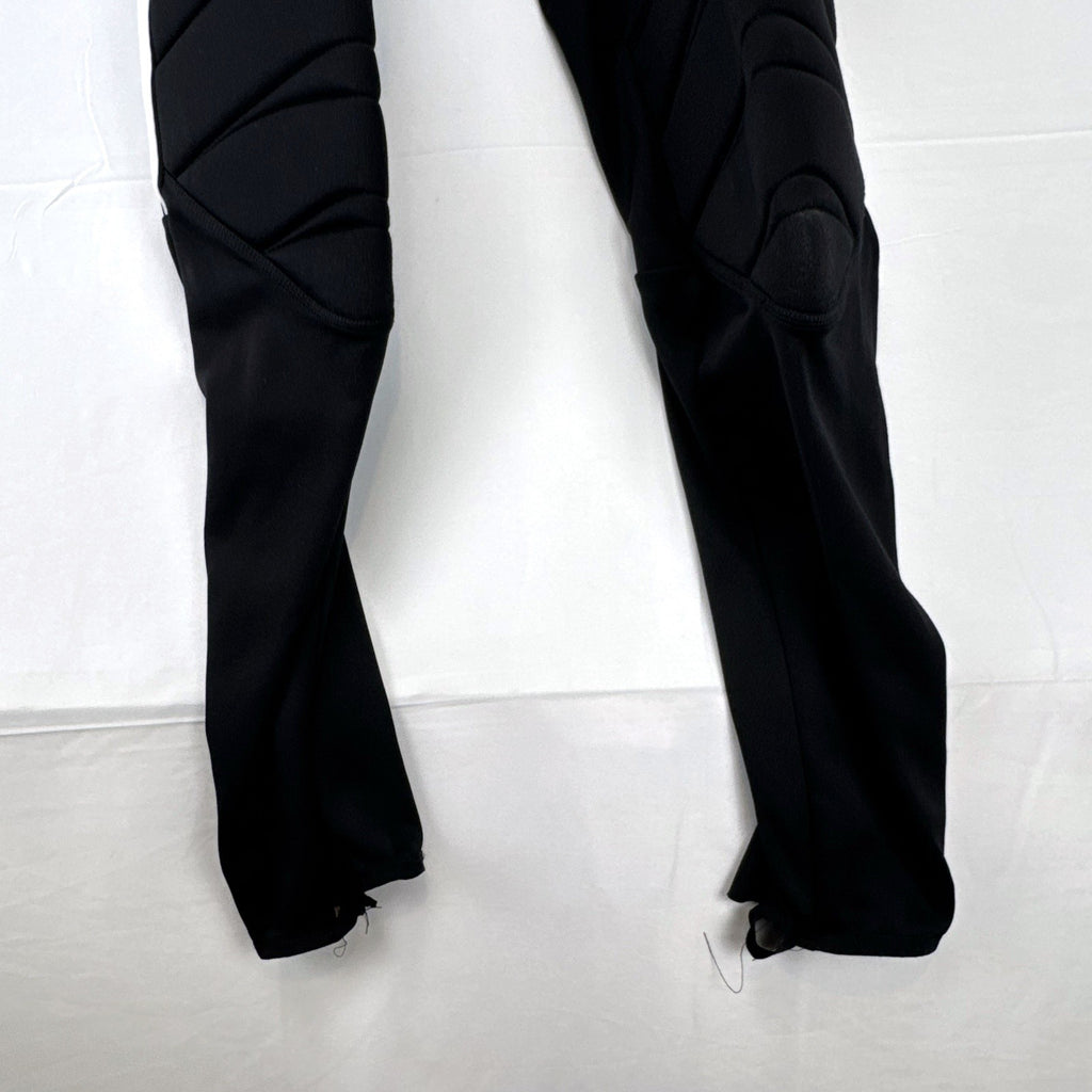 Black adidas Tierro padded goalkeeper soccer pants in men's size M with white 3-stripes