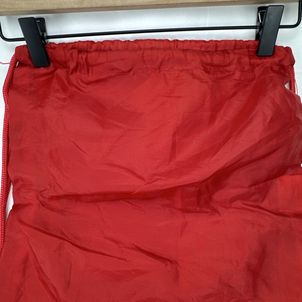 Manchester United FC red drawstring gym bag with embroidered crest and black trim