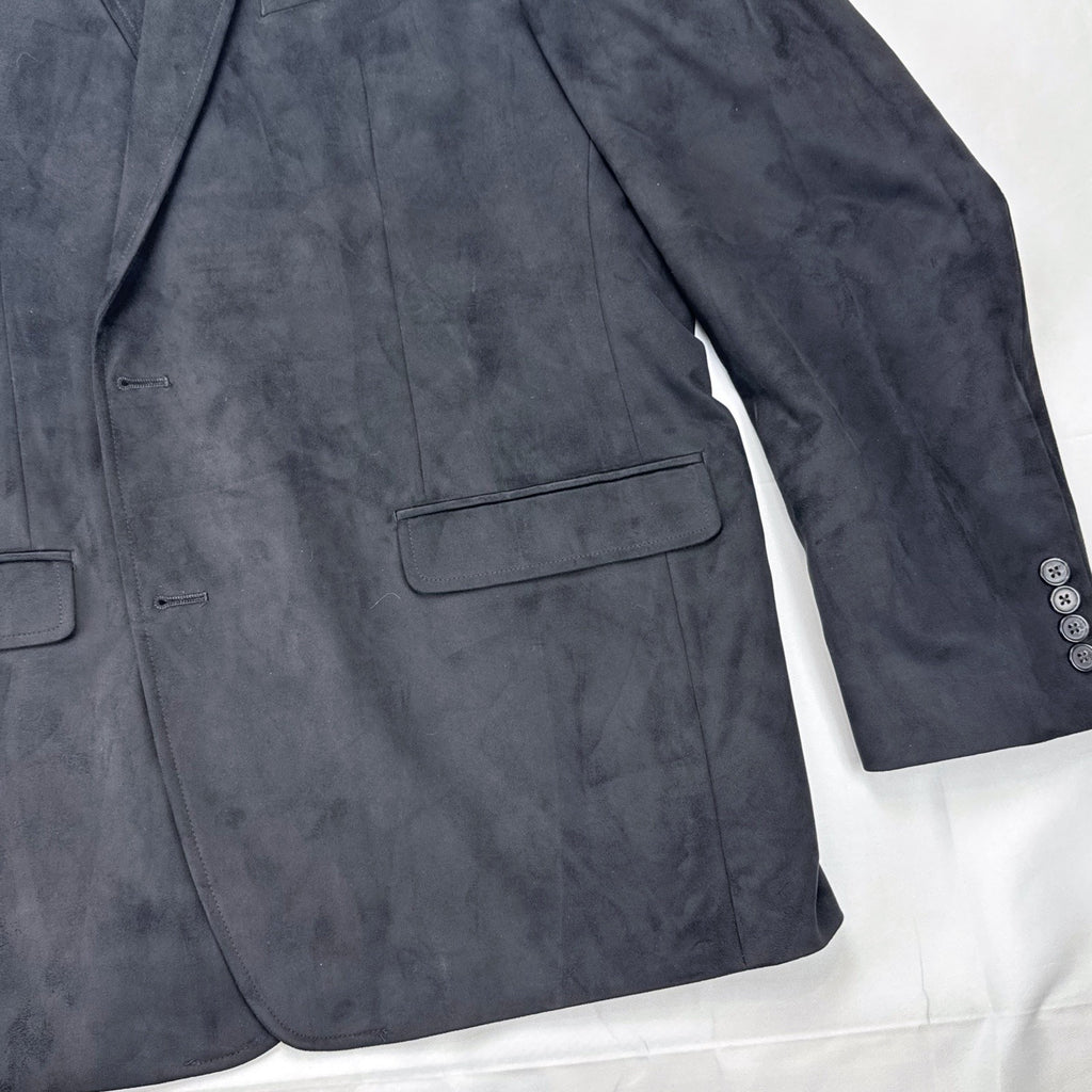 Lauren Ralph Lauren men's black faux suede sport coat in size 46L with fox print lining