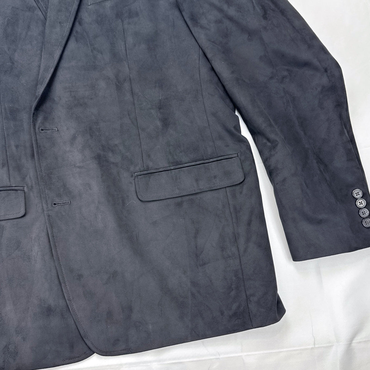 Lauren Ralph Lauren men's black faux suede sport coat in size 46L with fox print lining