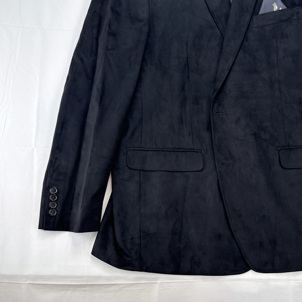 Lauren Ralph Lauren men's black faux suede sport coat in size 46L with fox print lining