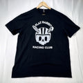 Black Anvil Men's XL Flat Rabbit Racing Club graphic t-shirt featuring helmeted bunny skull