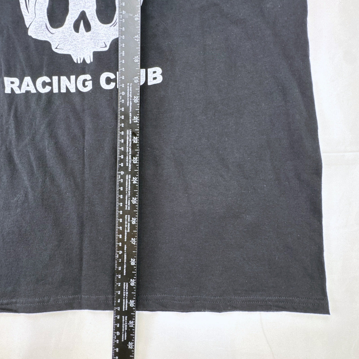 Black Anvil Men's XL Flat Rabbit Racing Club graphic t-shirt featuring helmeted bunny skull