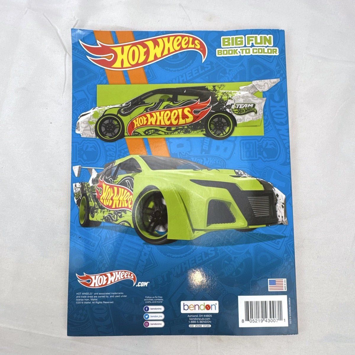 Front cover of the Hot Wheels Go For It! Big Fun Book to Color activity book by Bendon