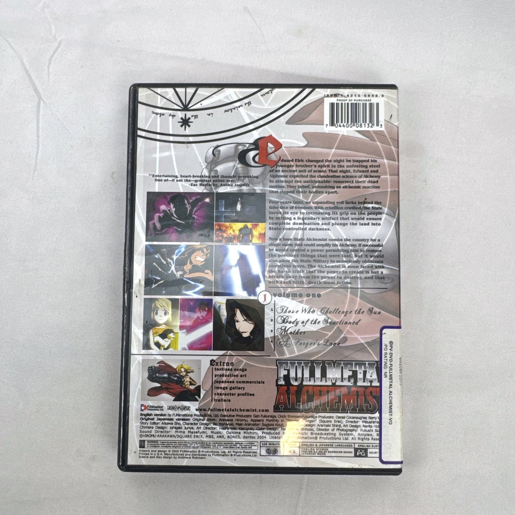 Front cover of the FUNimation Fullmetal Alchemist Volume 1 The Curse DVD release