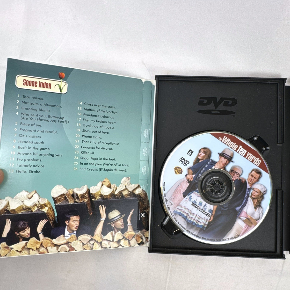 The Whole Ten Yards widescreen DVD case starring Bruce Willis and Matthew Perry
