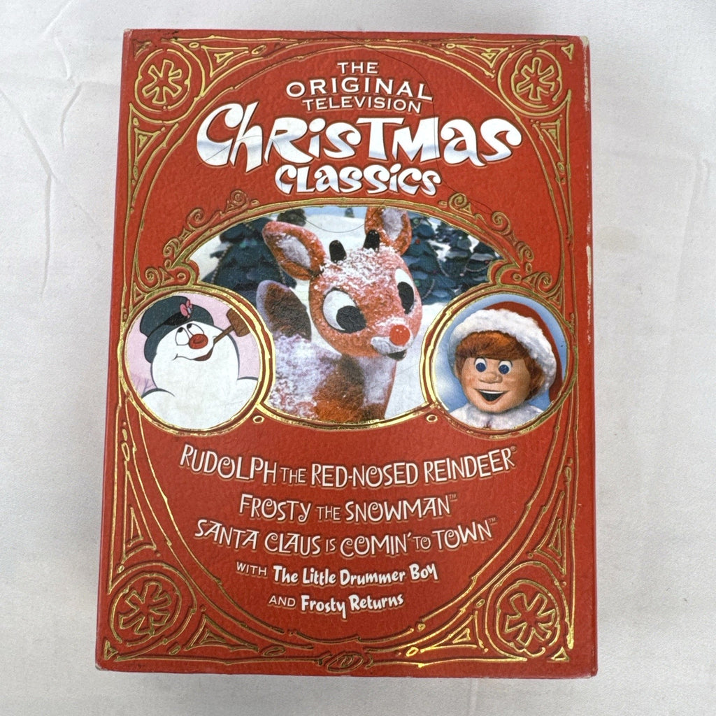 The Original Television Christmas Classics DVD box set slipcase cover featuring Rudolph and Frosty