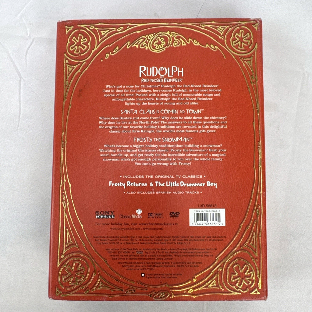 The Original Television Christmas Classics DVD box set slipcase cover featuring Rudolph and Frosty