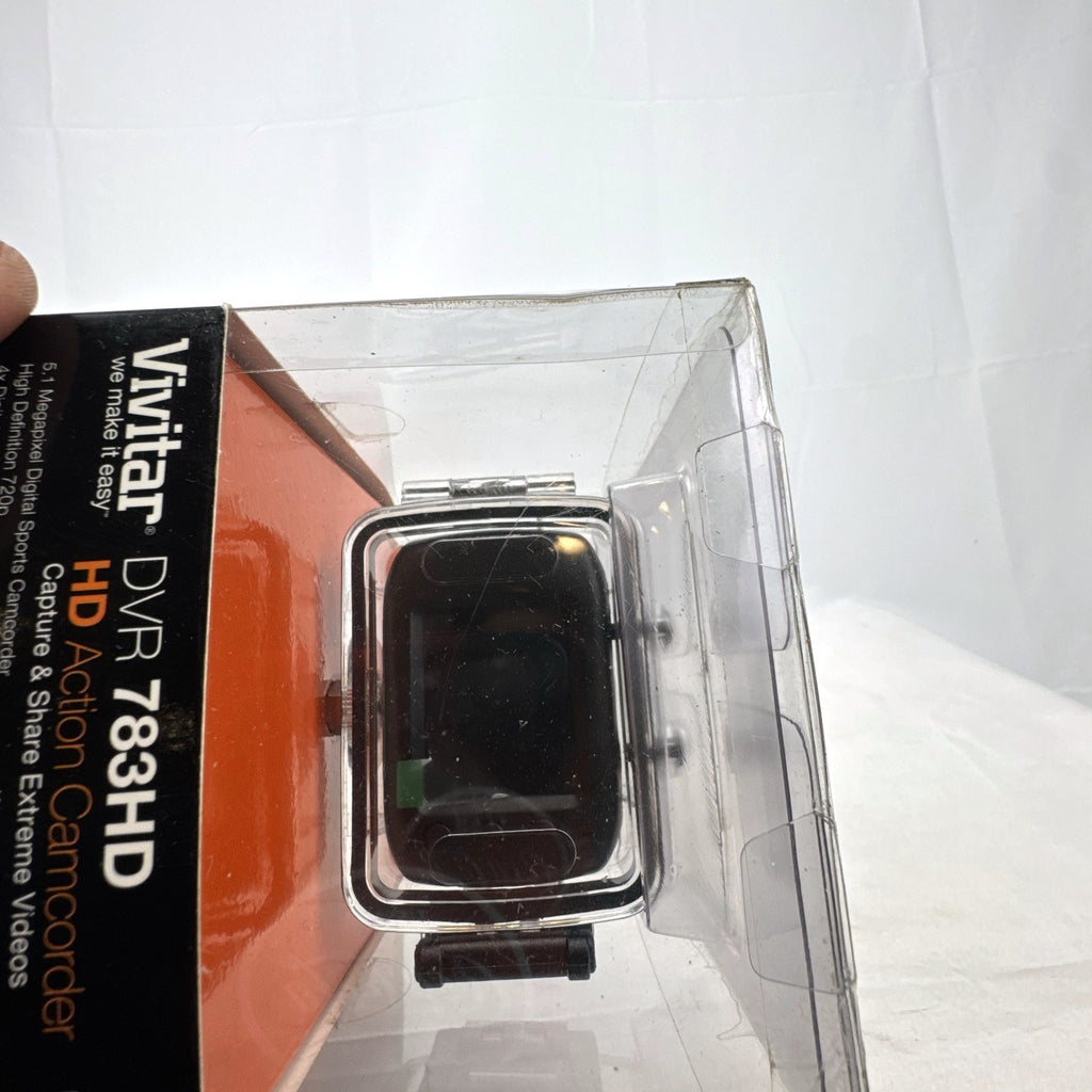 Vivitar DVR 783HD action camcorder in black with waterproof case and mounts in original packaging