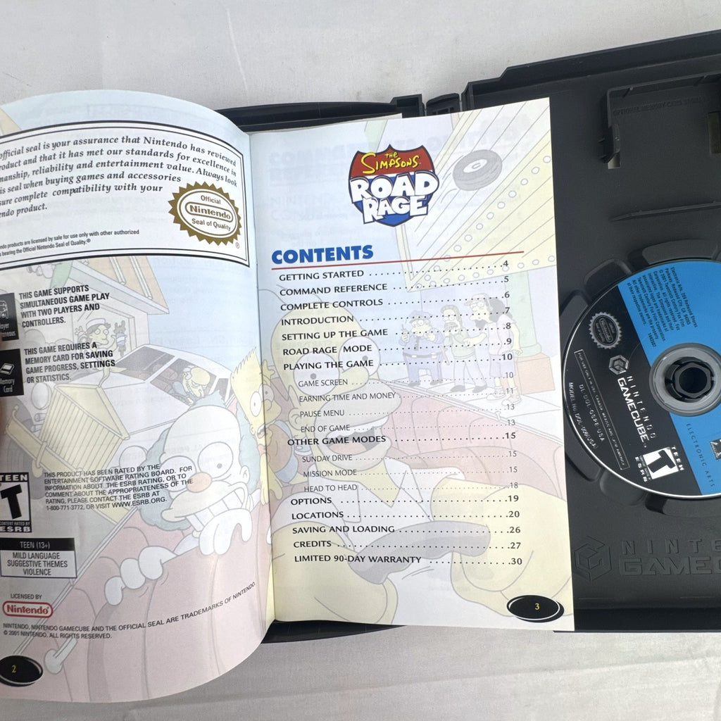 The Simpsons Road Rage video game disc and original case for Nintendo GameCube.