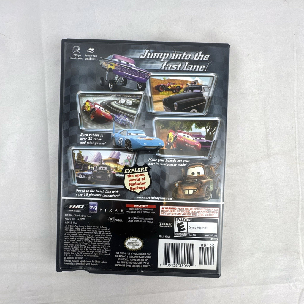 Disney Pixar Cars video game disc and original case for Nintendo GameCube by THQ