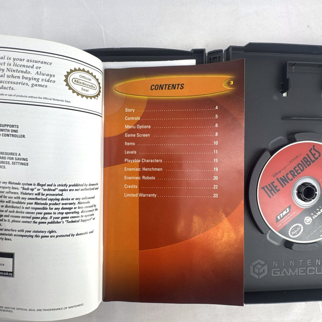 The Incredibles Player's Choice video game disc and case for Nintendo GameCube
