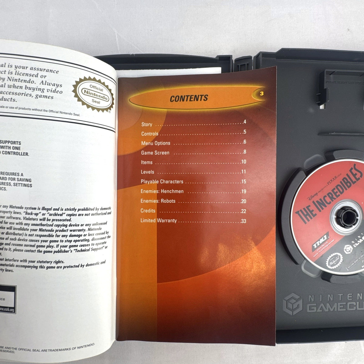 The Incredibles Player's Choice video game disc and case for Nintendo GameCube