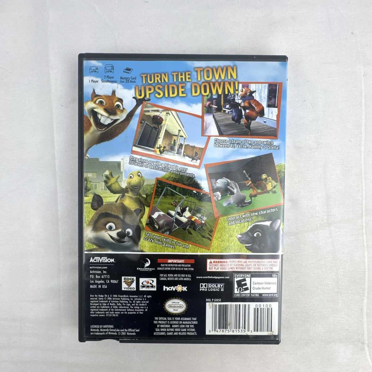 Over the Hedge Nintendo GameCube game disc and original case by Activision