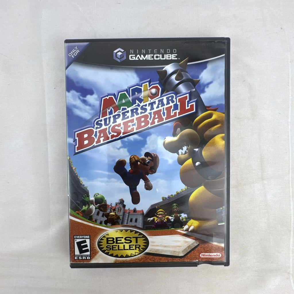 Nintendo GameCube Mario Superstar Baseball Best Seller edition game disc and case in very good condition.