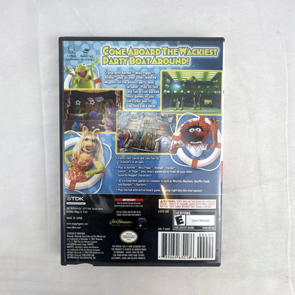 Jim Henson's Muppets Party Cruise game disc and case for Nintendo GameCube.
