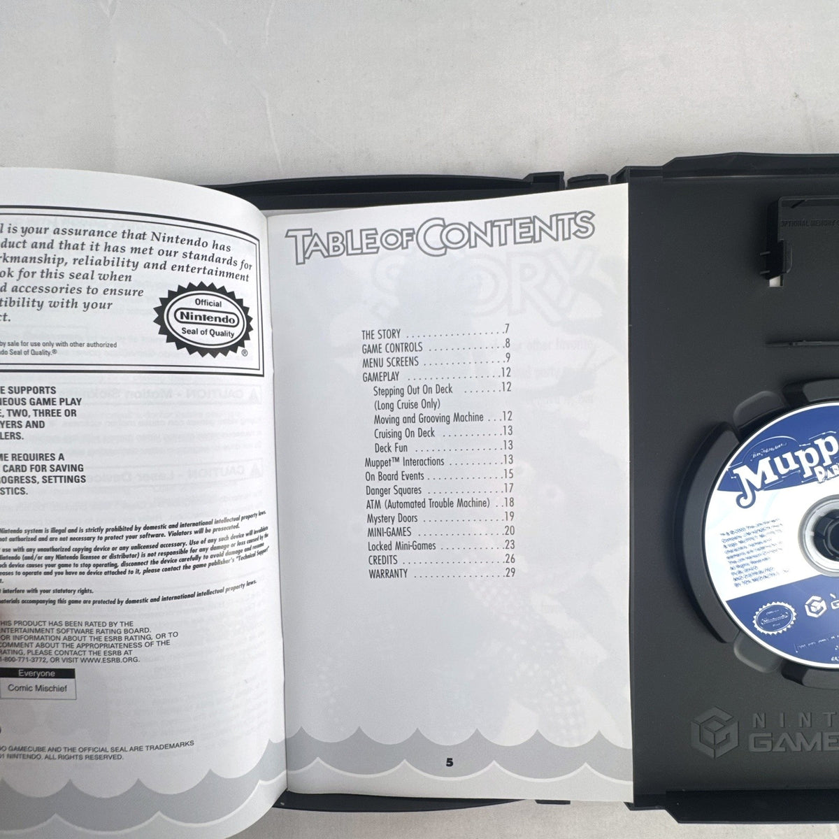 Jim Henson's Muppets Party Cruise game disc and case for Nintendo GameCube.