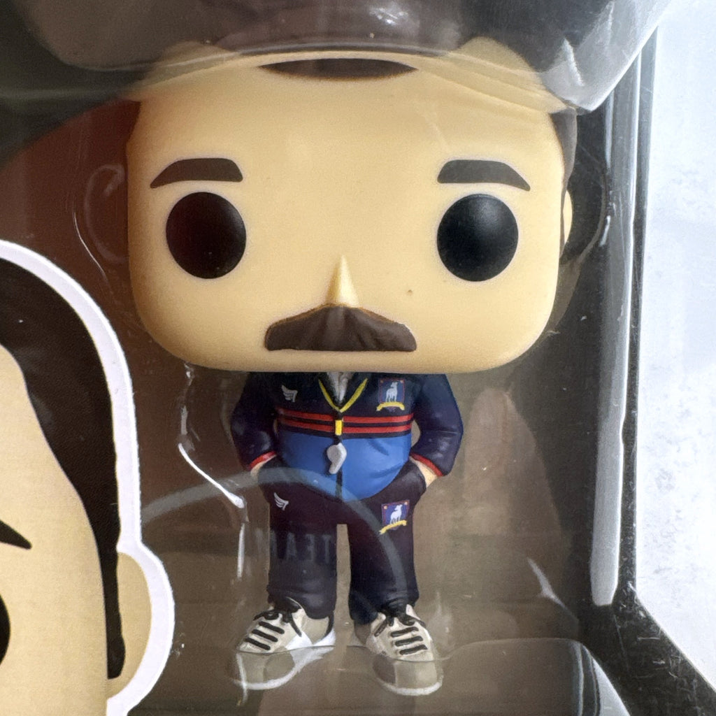 Funko Pop! Television Ted Lasso #1351 vinyl figure in navy blue tracksuit in original box