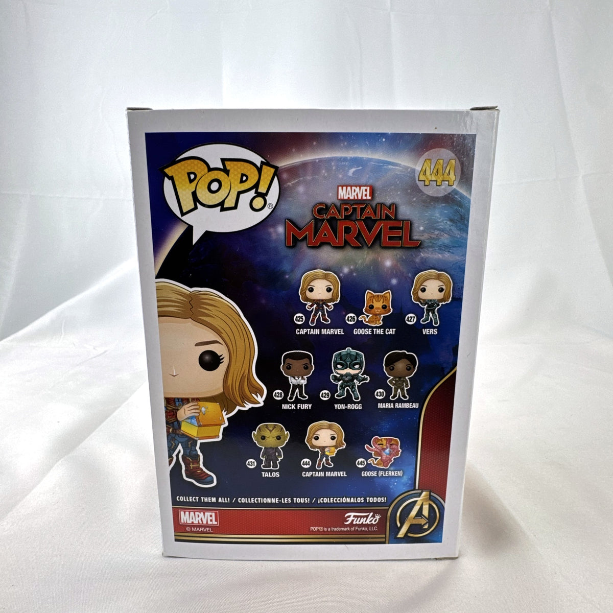 Funko Pop Marvel Captain Marvel 444 glow in the dark vinyl figure in original packaging
