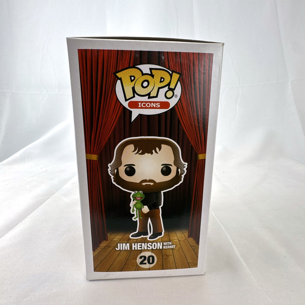 Funko Pop Icons number 20 vinyl figure of Jim Henson holding Kermit the Frog in original box