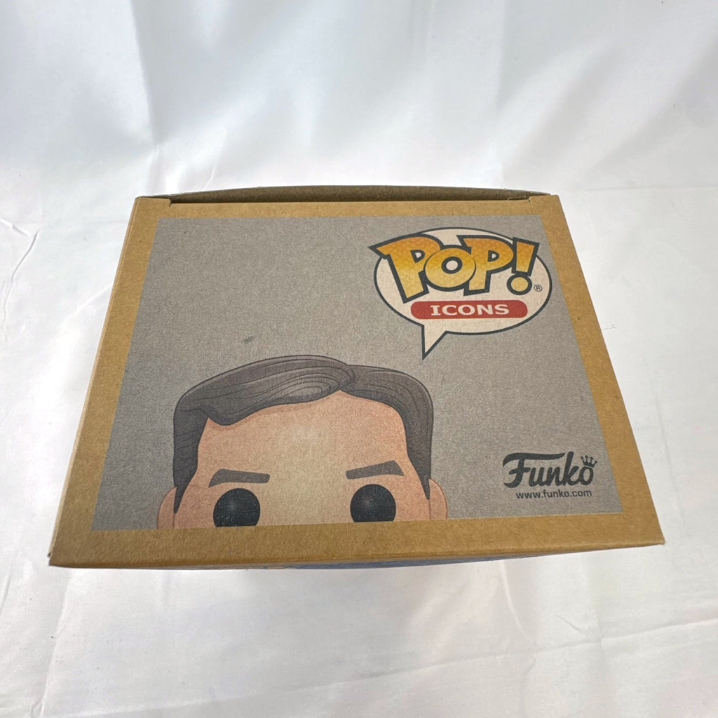 Funko Pop Icons Bill Nye with globe vinyl figure in unopened Hot Topic exclusive packaging.
