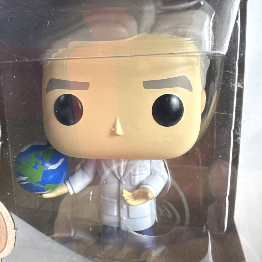Funko Pop Icons Bill Nye with globe vinyl figure in unopened Hot Topic exclusive packaging.