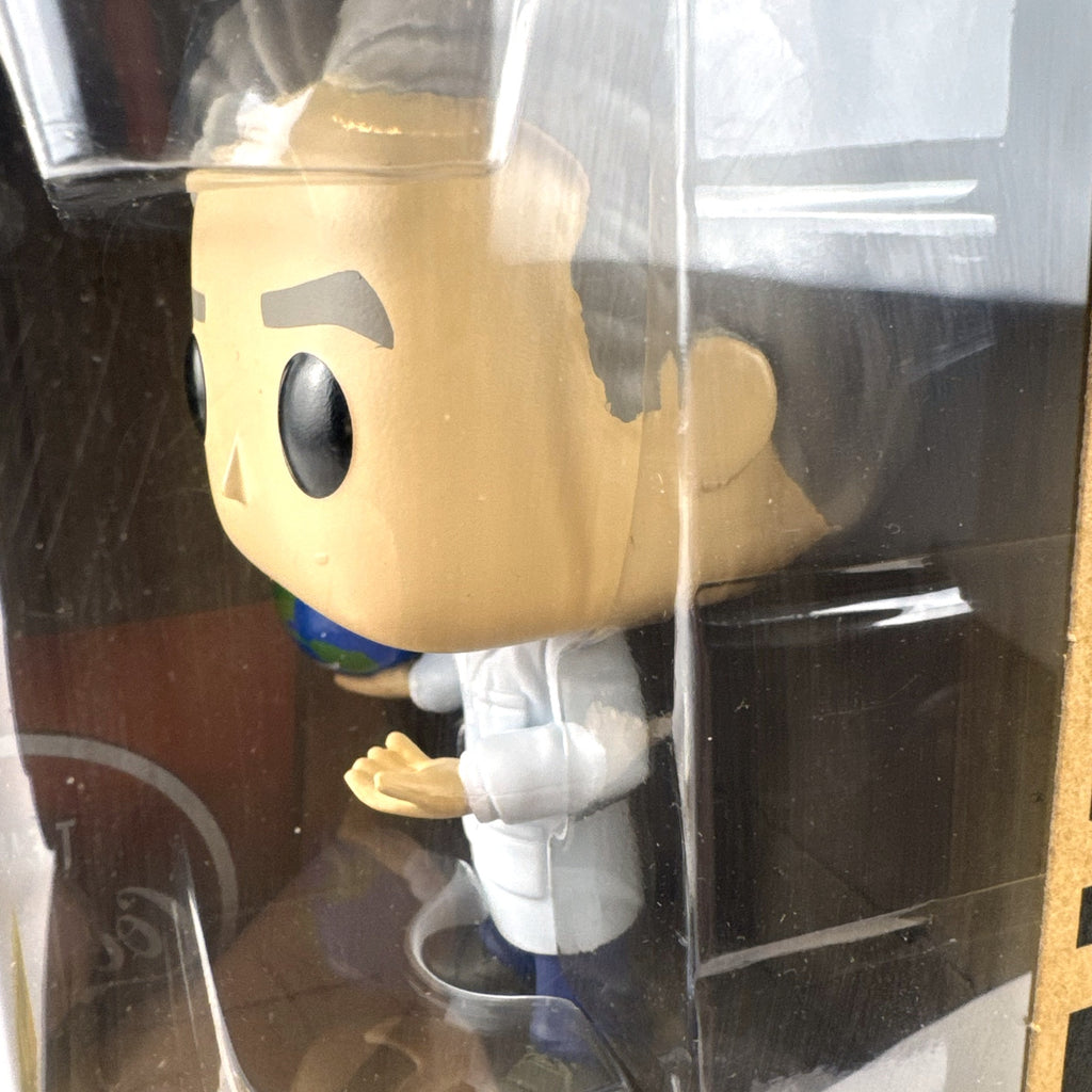 Funko Pop Icons Bill Nye with globe vinyl figure in unopened Hot Topic exclusive packaging.