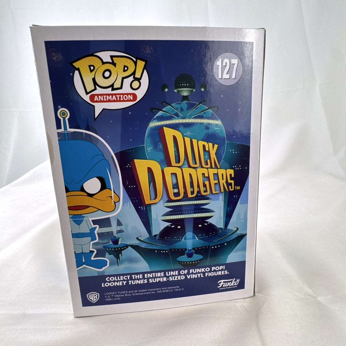 Funko Pop Animation Duck Dodgers 127 Looney Tunes blue vinyl figure in original packaging box