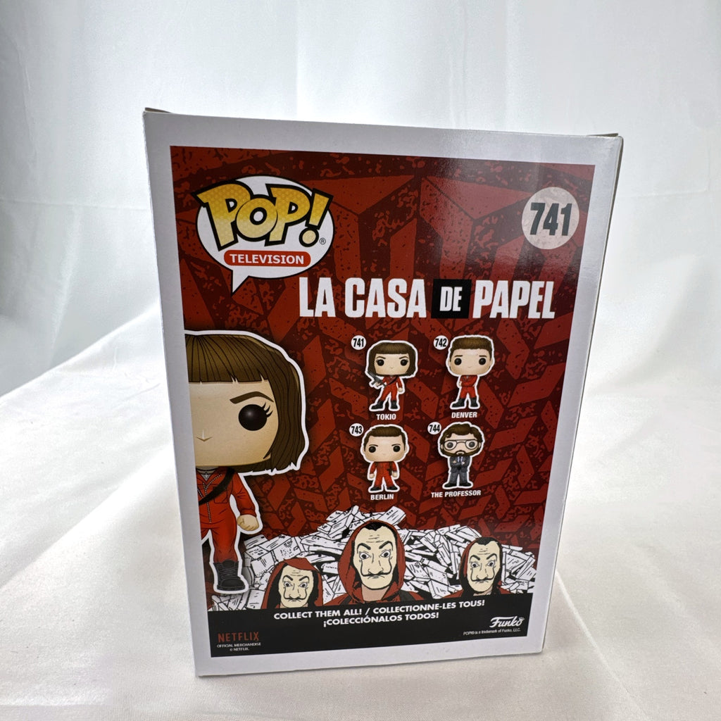 Funko Pop! Television Money Heist Tokio 741 vinyl figure in unopened red jumpsuit packaging