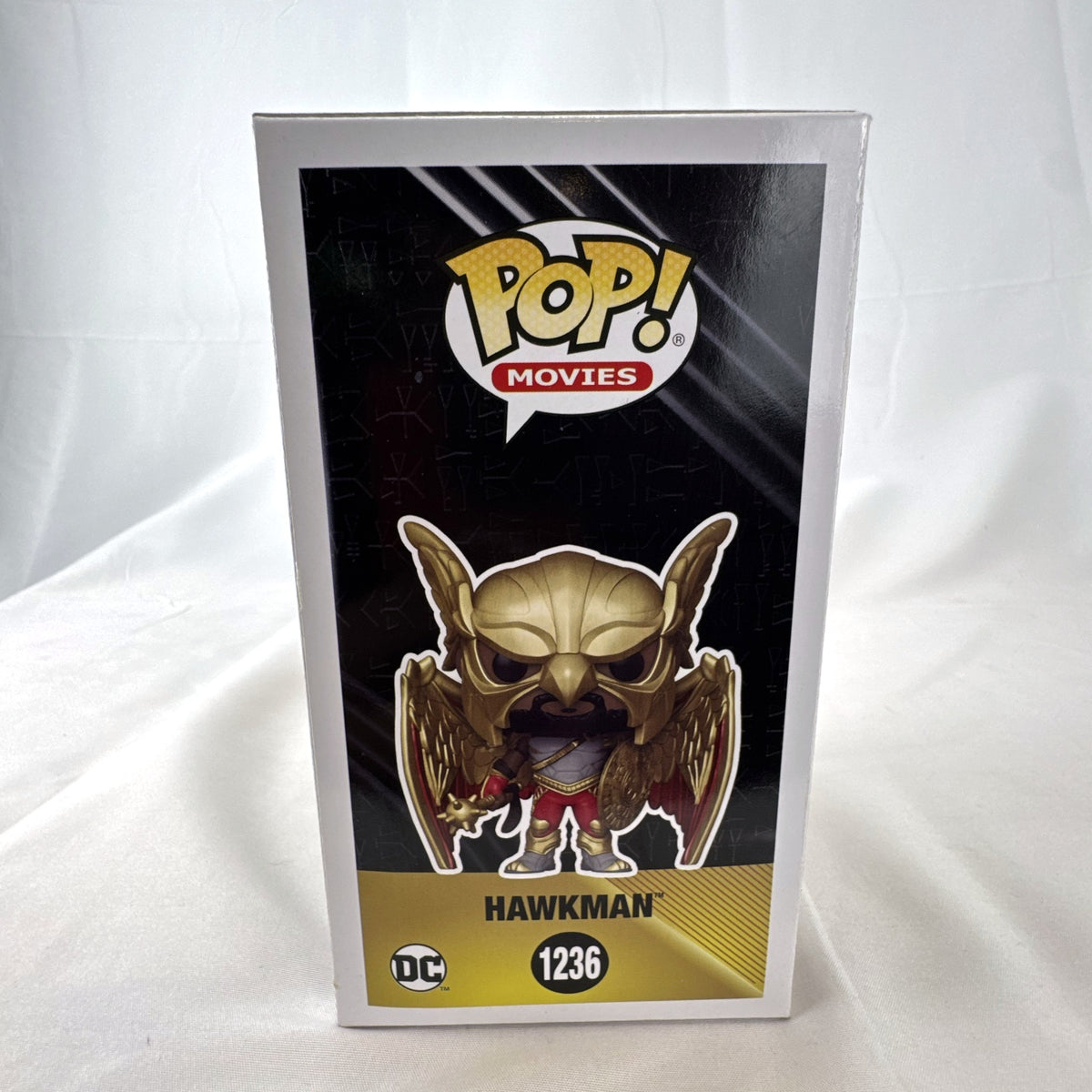 Funko Pop! Movies Hawkman vinyl figure #1236 from DC's Black Adam in original unopened box.