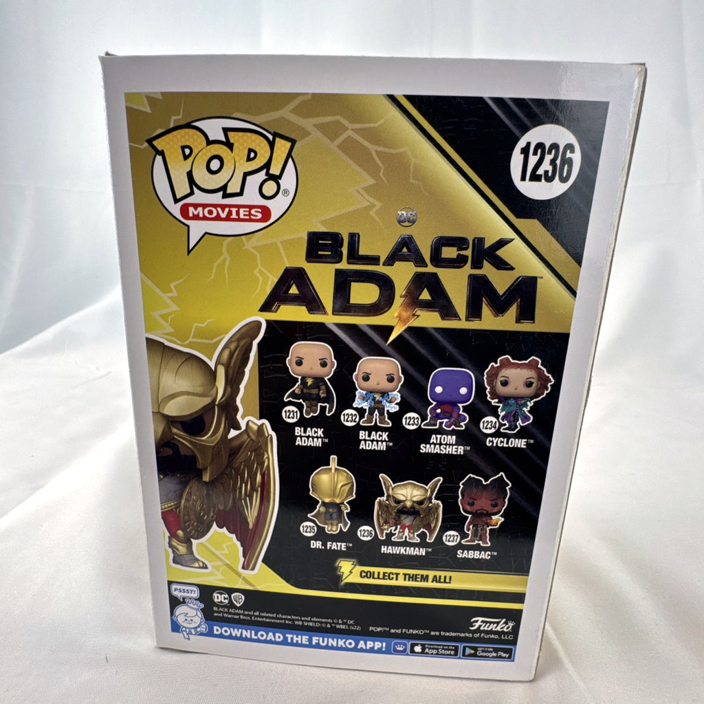 Funko Pop! Movies Hawkman vinyl figure #1236 from DC's Black Adam in original unopened box.