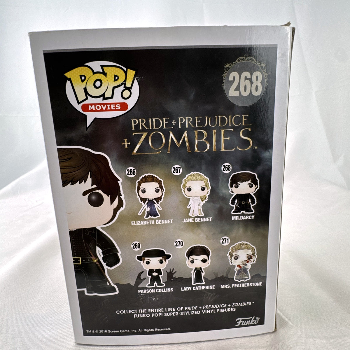 Funko Pop Movies Pride and Prejudice and Zombies Mr. Darcy vinyl figure number 268 in original packaging
