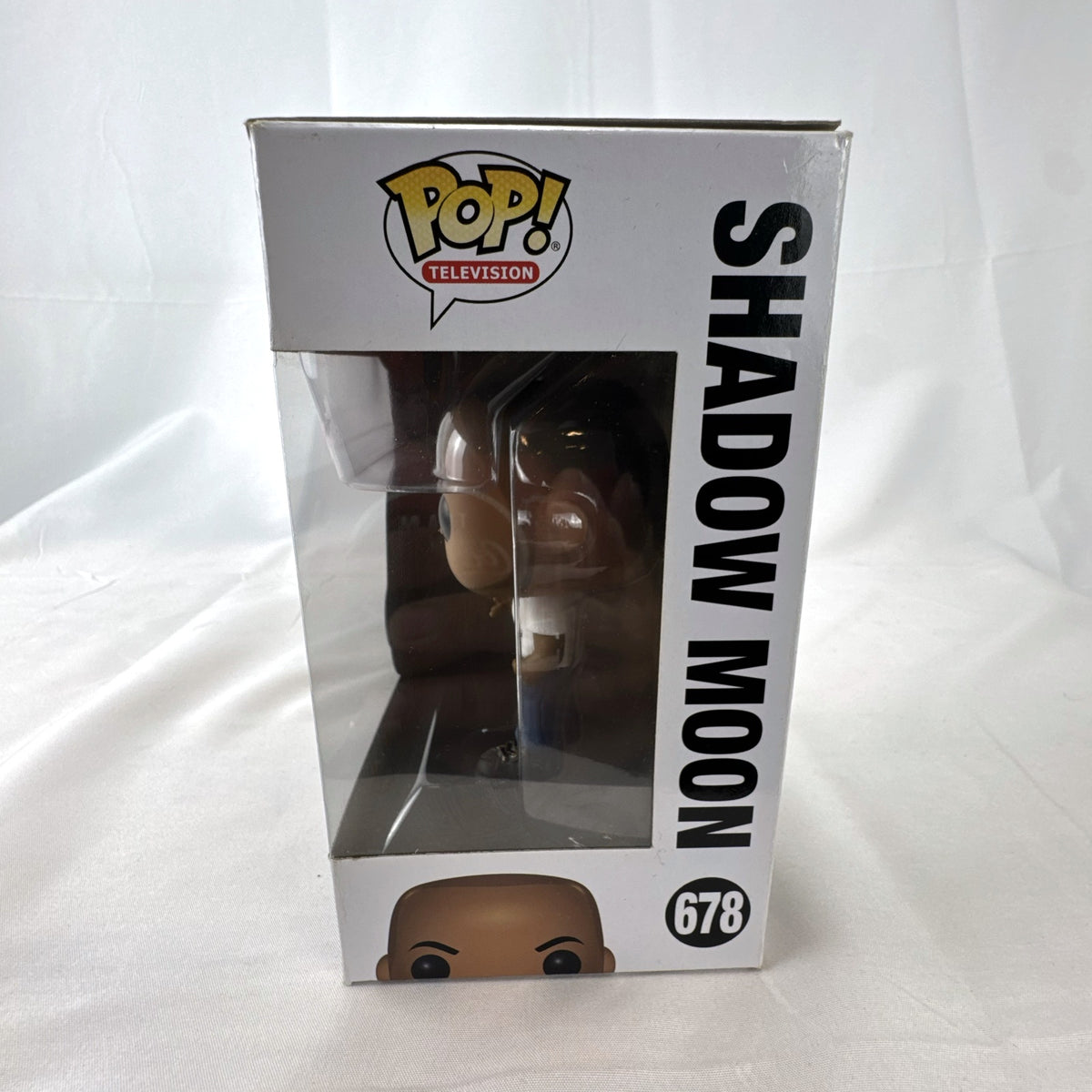 Funko Pop Television American Gods Shadow Moon vinyl figure number 678 in original unopened box.
