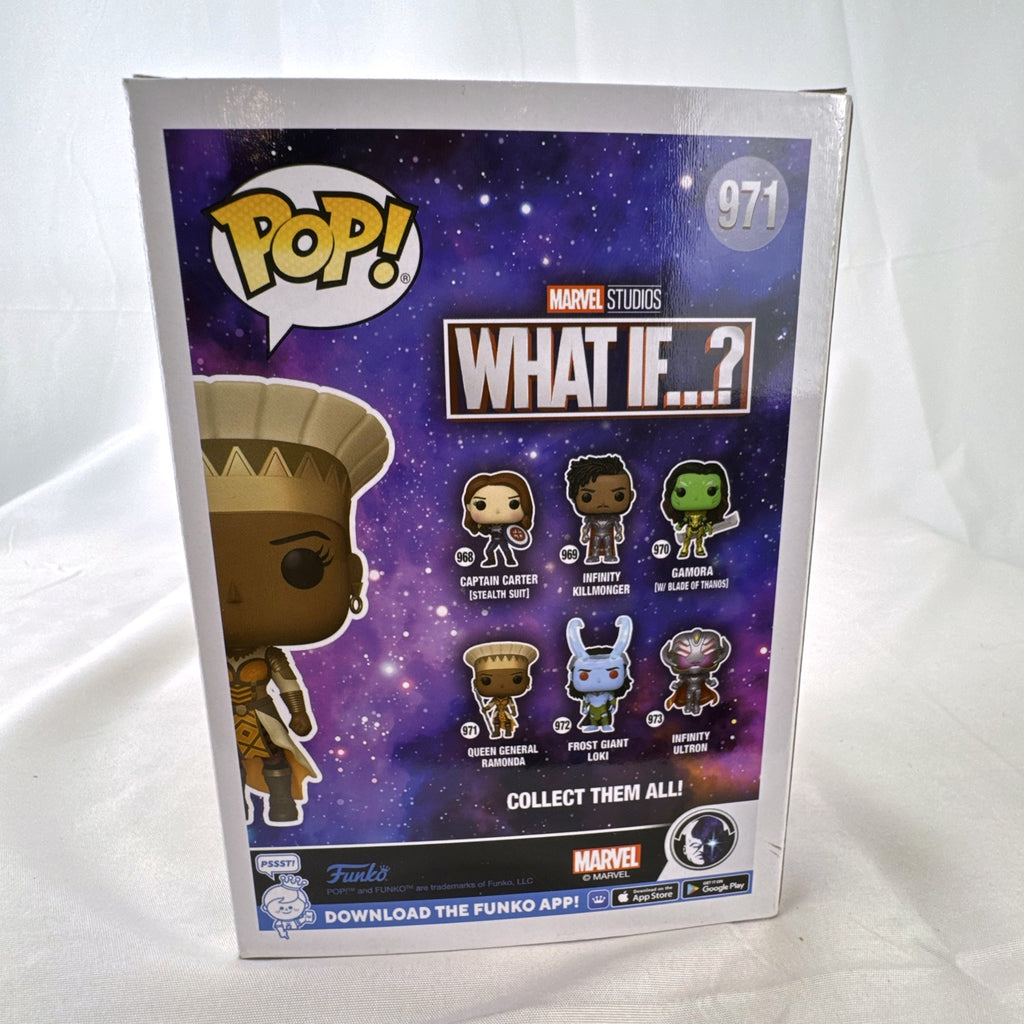 Funko Pop Marvel What If Queen General Ramonda vinyl figure number 971 in original packaging