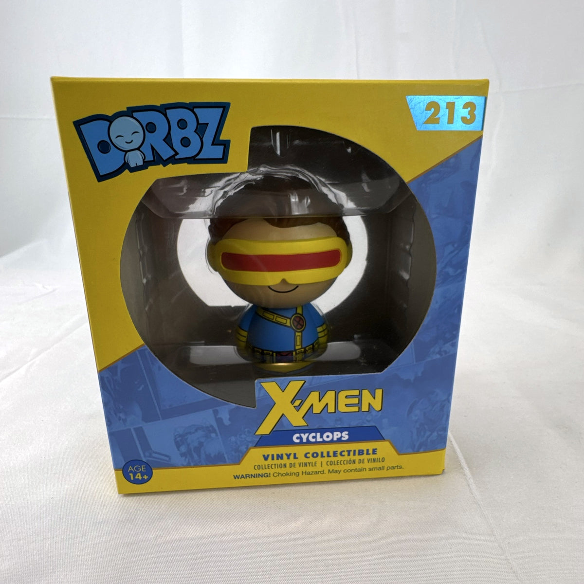 Unopened Funko Dorbz Marvel X-Men Cyclops #213 vinyl figure in original box packaging.