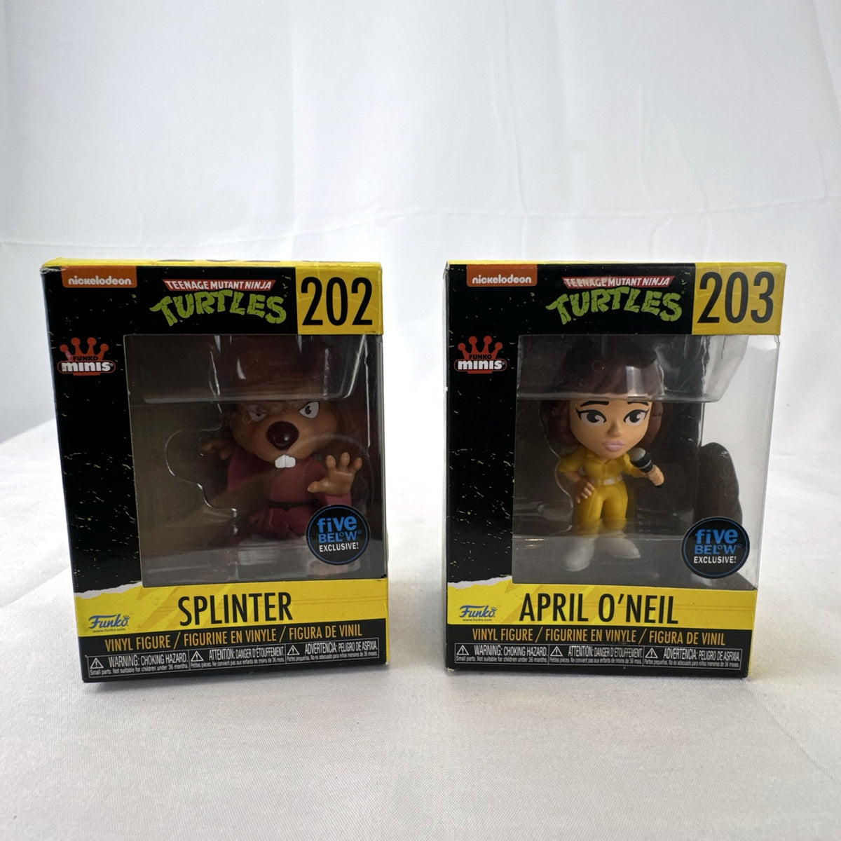 Funko Pop! Minis Teenage Mutant Ninja Turtles Splinter and April O'Neil boxed vinyl figures