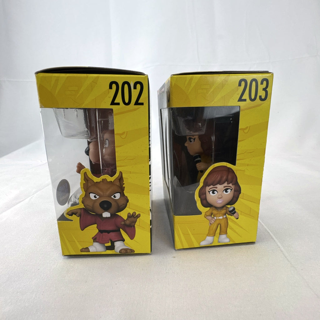 Funko Pop TMNT Splinter and April O'Neil Five Below Exclusive vinyl figures in original boxes