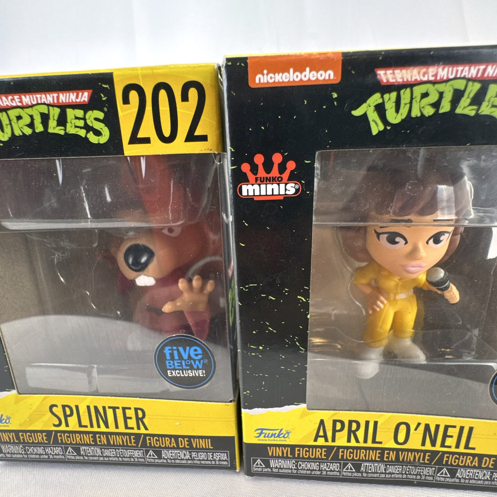 Funko Pop! Minis Teenage Mutant Ninja Turtles Splinter and April O'Neil boxed vinyl figures