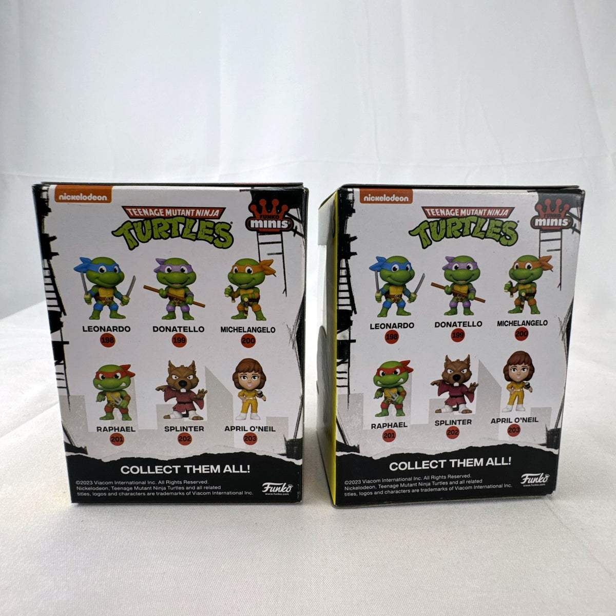 Funko Pop! Minis Teenage Mutant Ninja Turtles Splinter and April O'Neil boxed vinyl figures