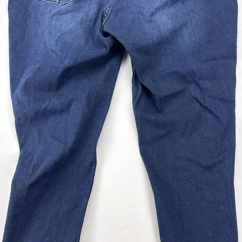 Lane Bryant Venezia women's plus size 24 dark wash skinny jeans with distressed details