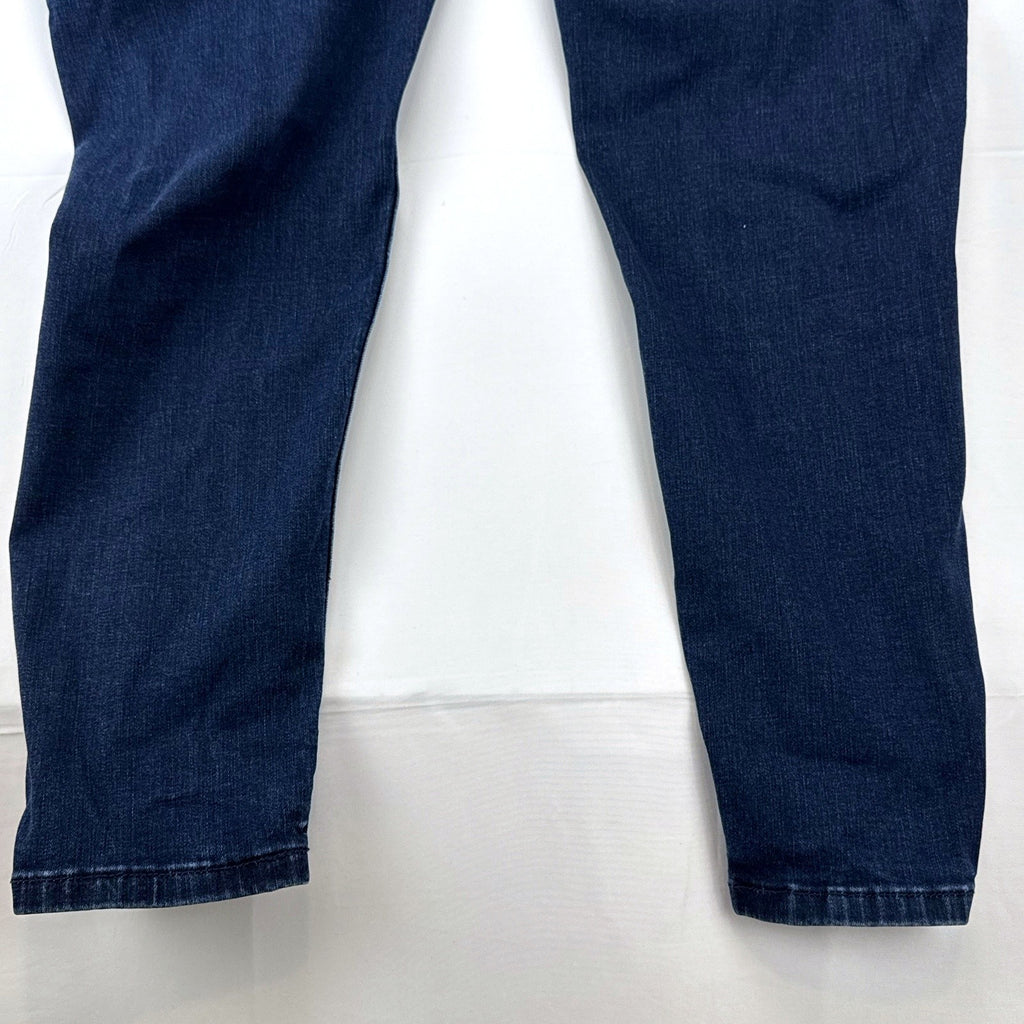 Lane Bryant Venezia women's plus size 24 dark wash skinny jeans with distressed details