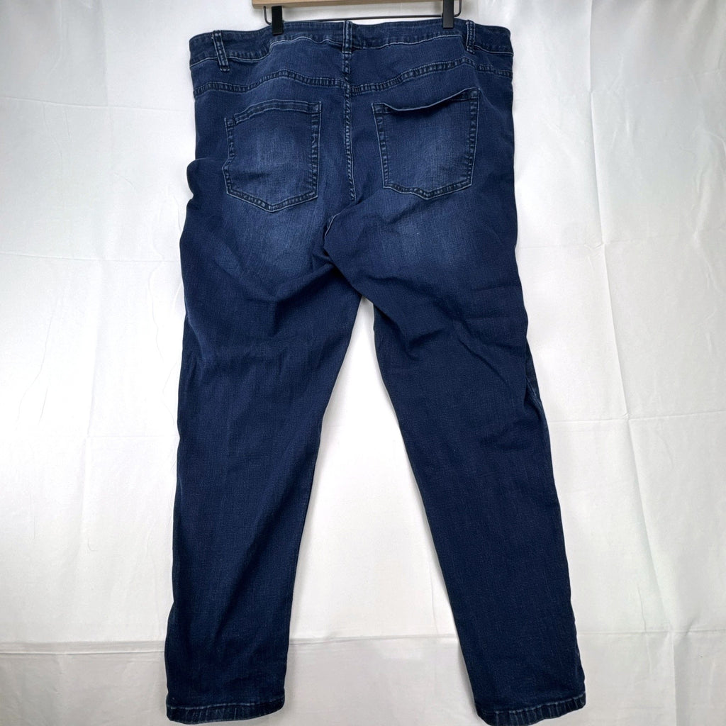 Lane Bryant Venezia women's plus size 24 dark wash skinny jeans with distressed details
