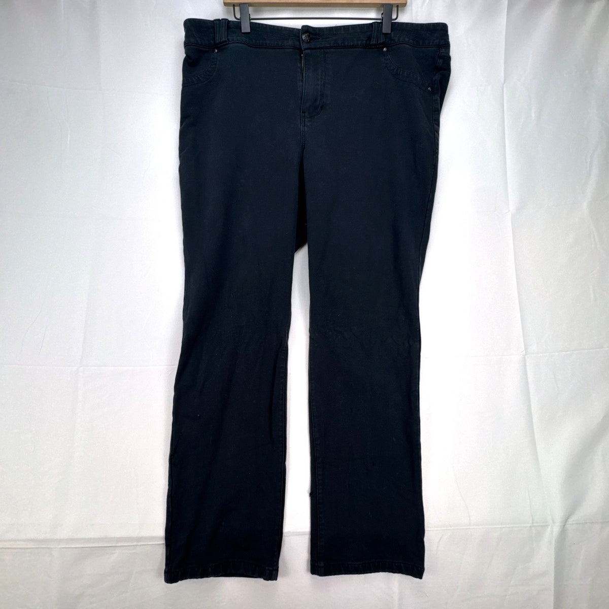 Lane Bryant women's plus size 22 black straight leg stretch cotton pants