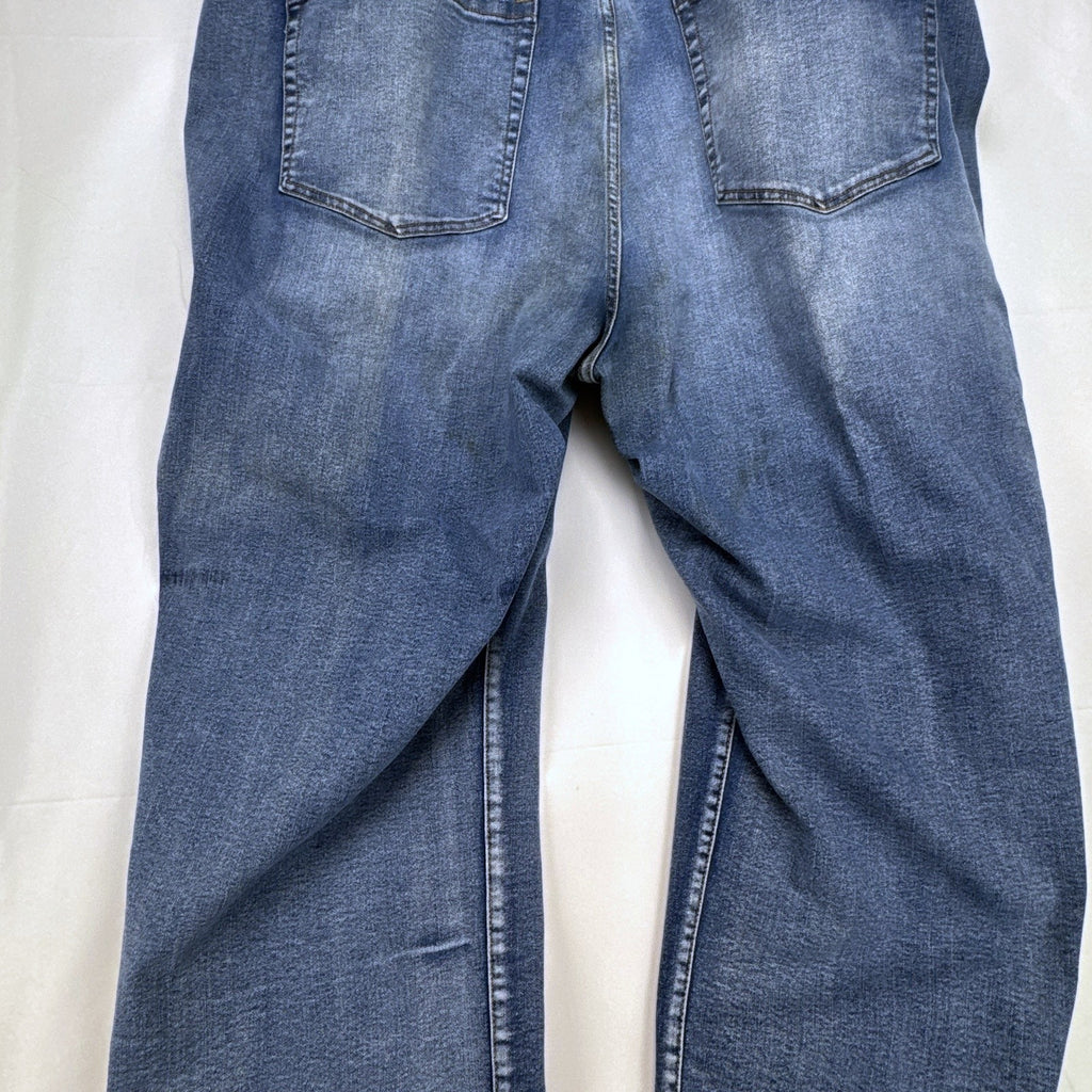 Lane Bryant plus size 24 medium wash distressed cropped blue denim jeans