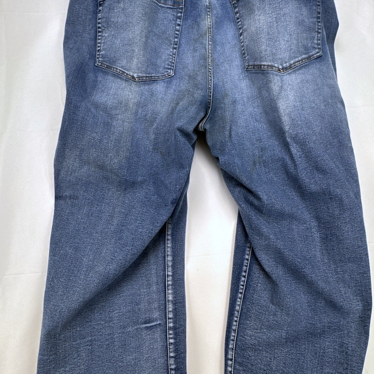 Lane Bryant plus size 24 medium wash distressed cropped blue denim jeans