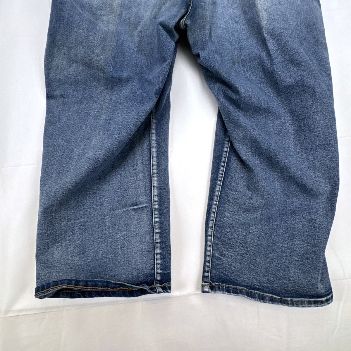 Lane Bryant plus size 24 medium wash distressed cropped blue denim jeans